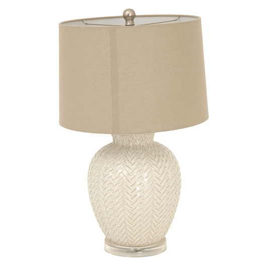Twill Weave Ceramic Table Lamp