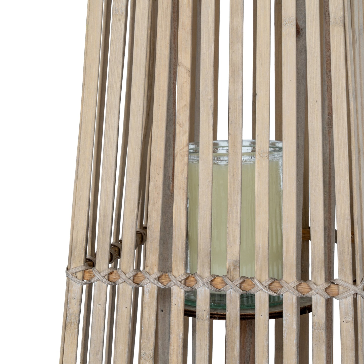 Medium Silo Wicker Lantern With Glass Holder