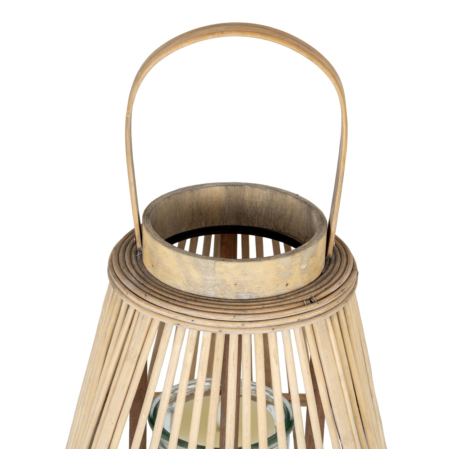 Large Peardrop Wicker Lantern With Glass Holder